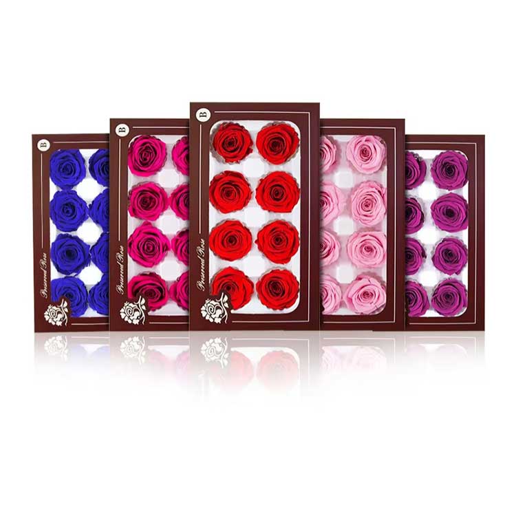 Wieczny kwiat 8 kwiatów Różowe pudełko upominkowe