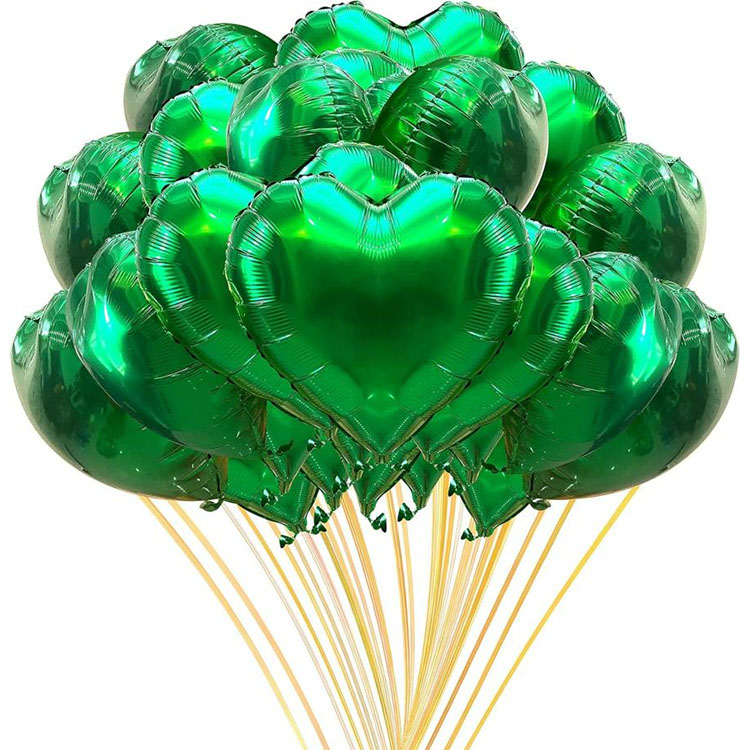 Balony w kształcie zielonego serca