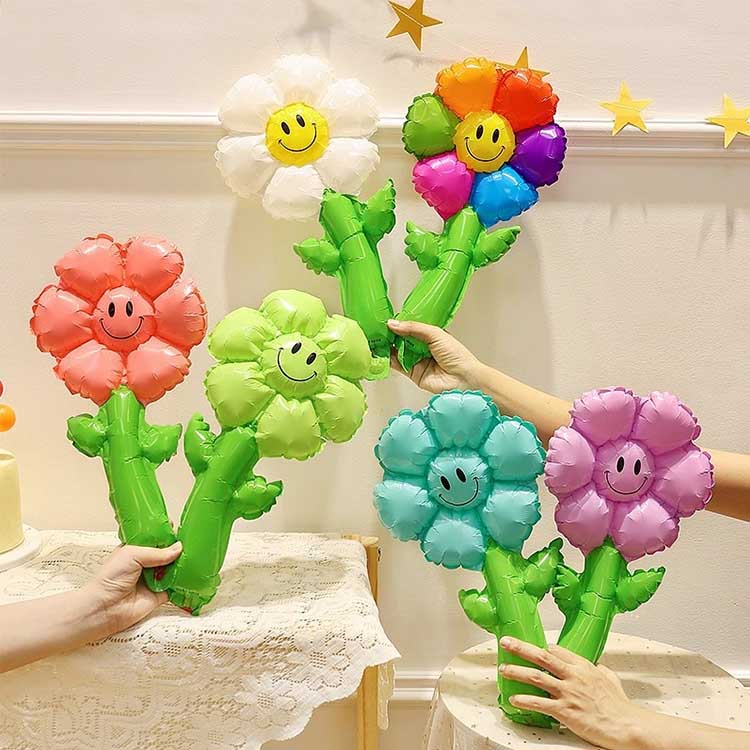 Podręczny balon foliowy ze słonecznikiem