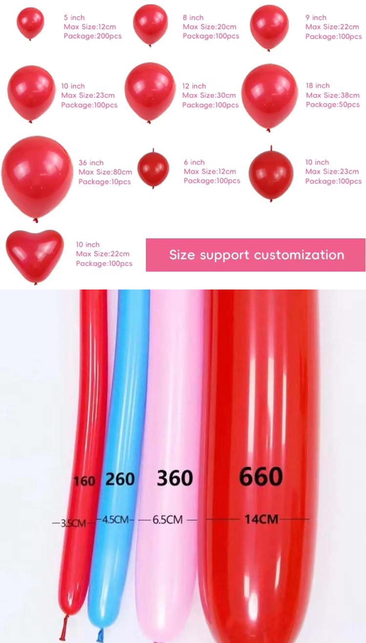 personalized latex balloons size